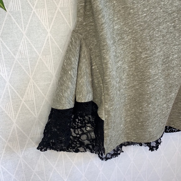 2/$15 Free People Black Lace Peplum Tee - Picture 4 of 8